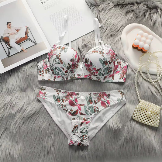 Tropical Bloom Floral Lingerie Set