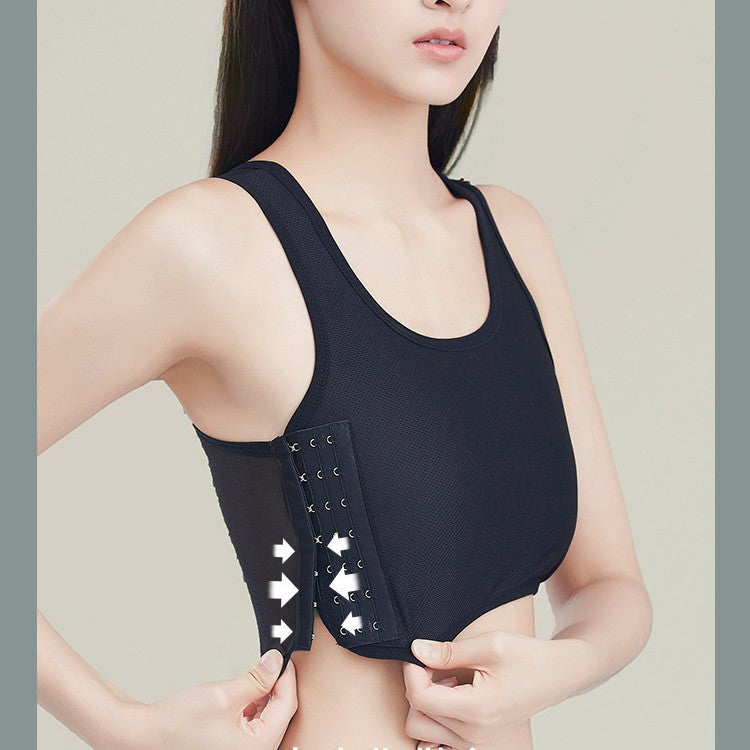 Seamless Adjustable Side Hook Chest Binder Bra (chyham9765)