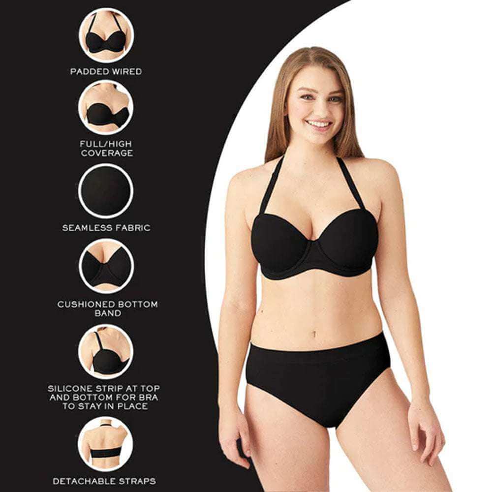 Red Carpet Padded Wired Half Cup Low Coverage Strapless Bra - Beige