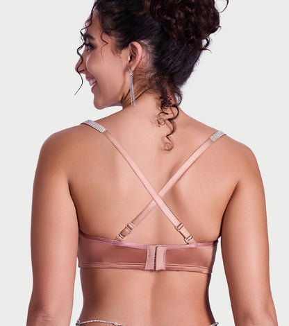 Sparkle Strap Satin Push-Up Bra