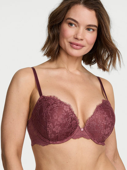 Elegant Eyelash Lace Plunge Bra