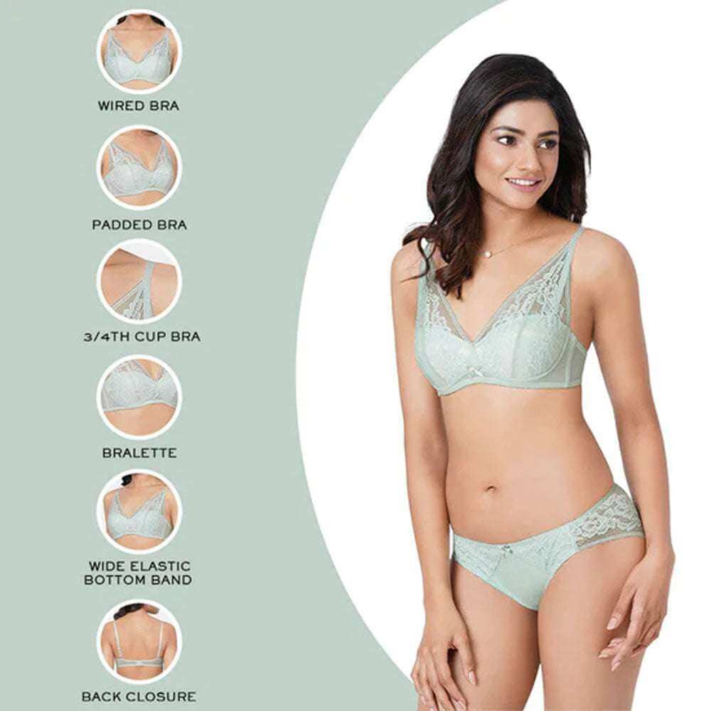 Mint Breeze Full-Coverage Lace Bra