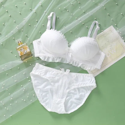 Ruched Frill Bra & Panty Set