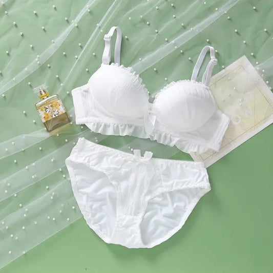 Ruched Frill Bra & Panty Set