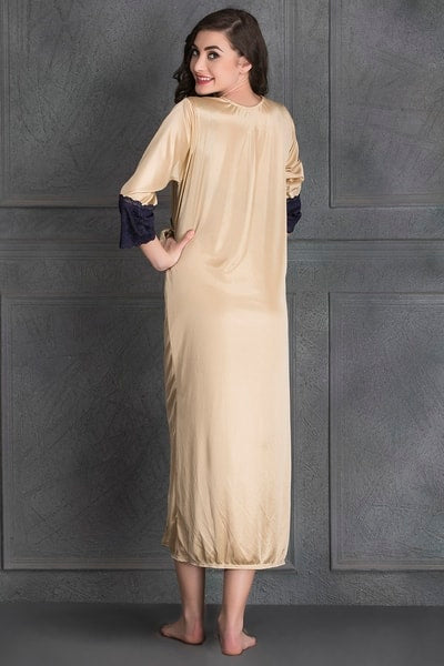 7 Pc Nightwear Set in Skin- Satin