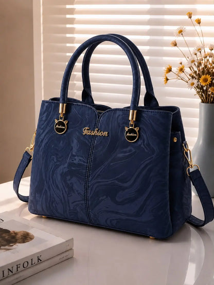 Elegant Marble Top-Handle Handbag