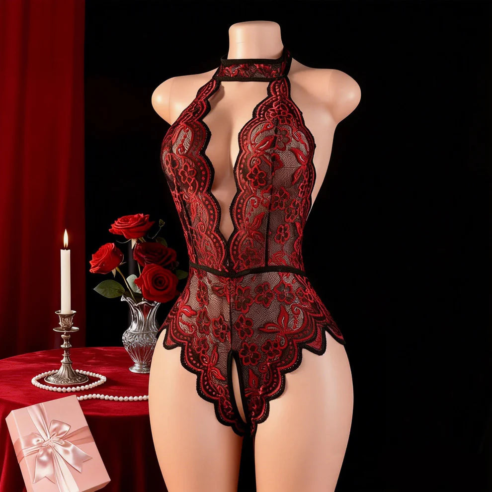 Open-End Lace-Free One-Piece Tights