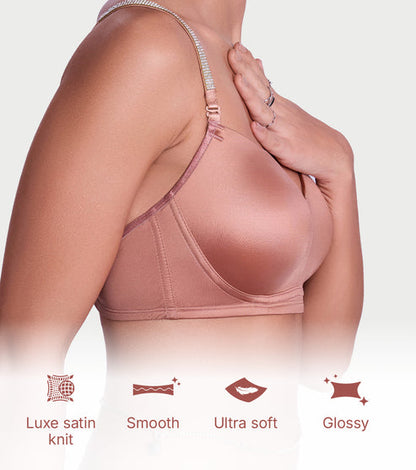 Sparkle Strap Satin Push-Up Bra