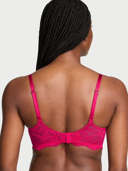 Elegant Eyelash Lace Plunge Bra