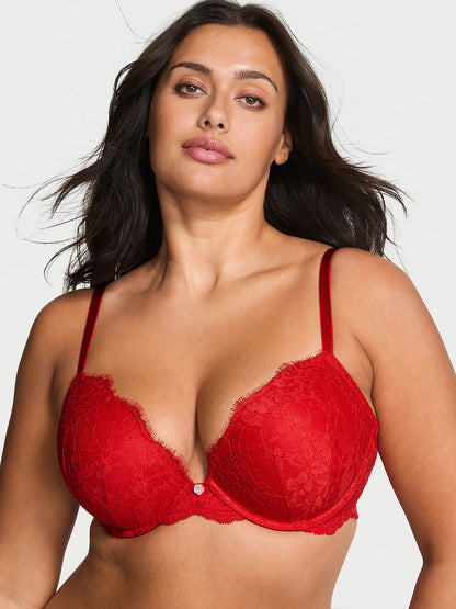 Elegant Eyelash Lace Plunge Bra