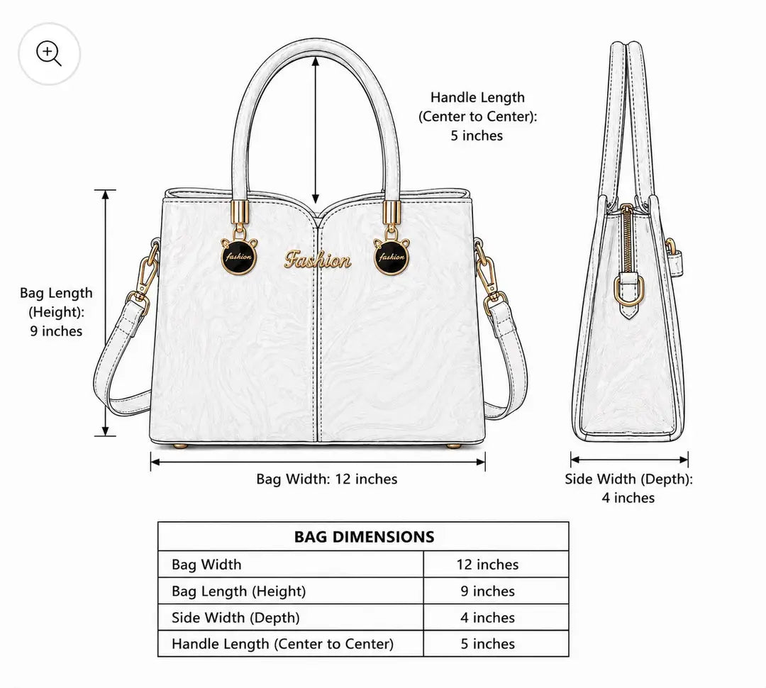 Elegant Marble Top-Handle Handbag