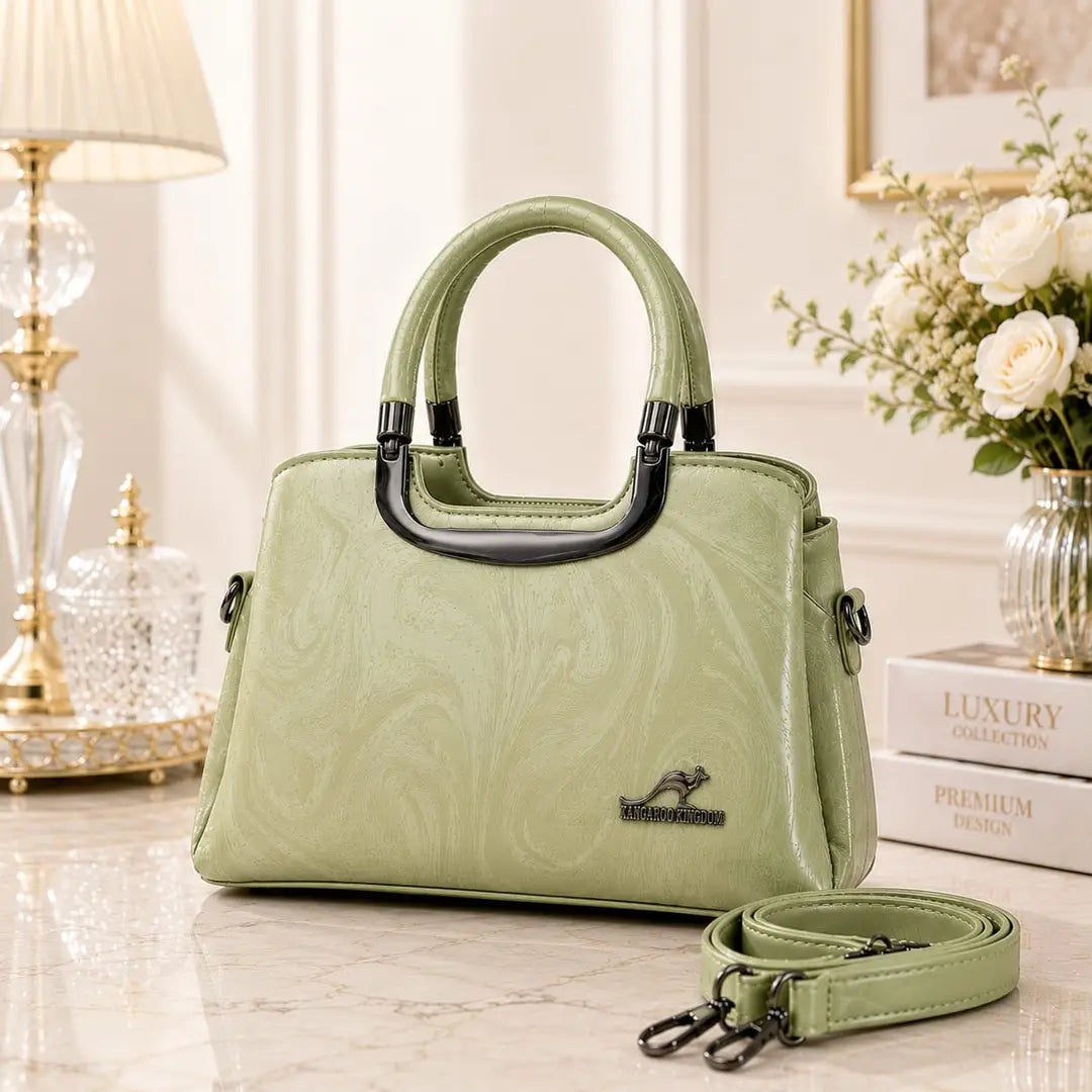 Kangaroo Kingdom Elegant Textured Leather Handbag & Shoulder Bag for Women