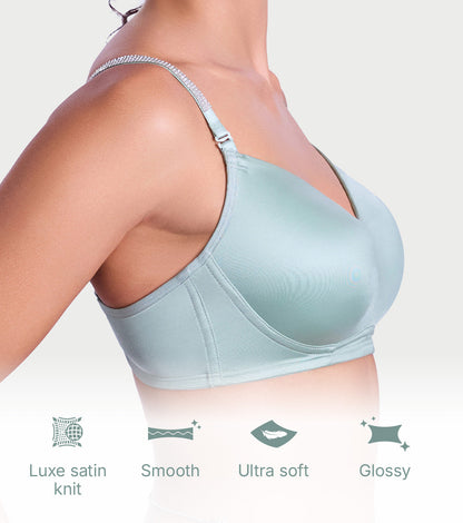 Sparkle Strap Satin Push-Up Bra