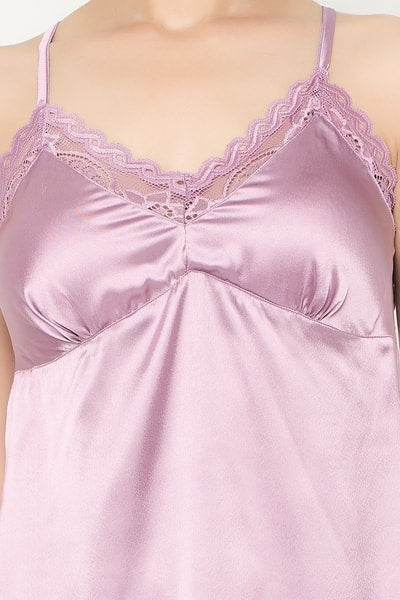 5 Pcs Bridal Nightwear Set in Light Purple - Satin
