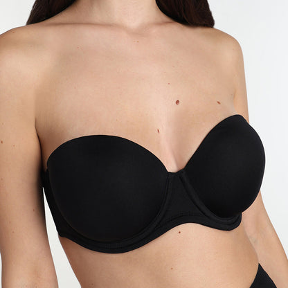 Red Carpet Padded Wired Half Cup Low Coverage Strapless Bra - Beige