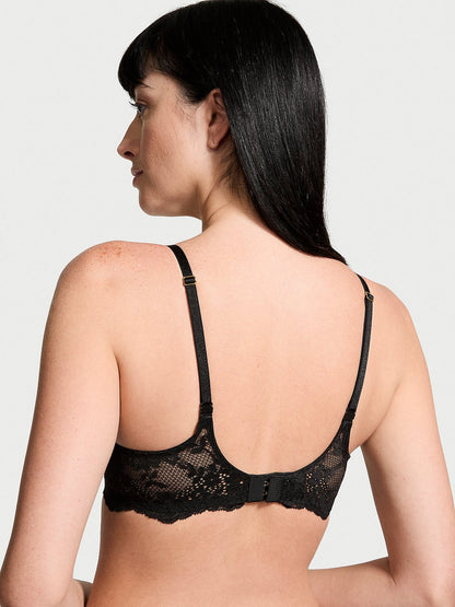 Elegant Eyelash Lace Plunge Bra