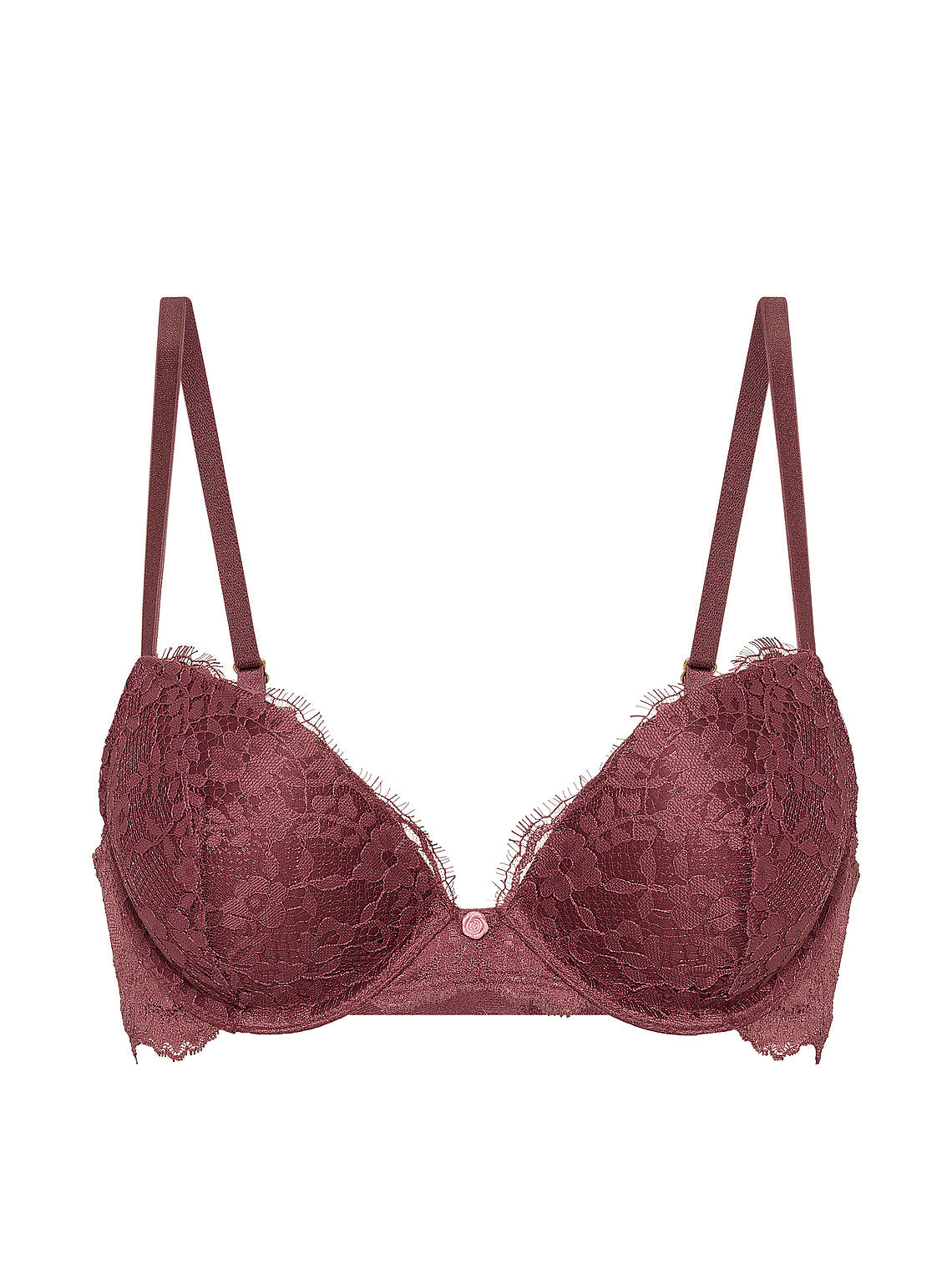 Elegant Eyelash Lace Plunge Bra