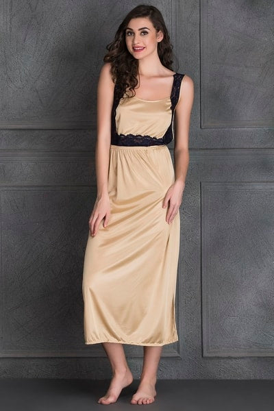 7 Pc Nightwear Set in Skin- Satin