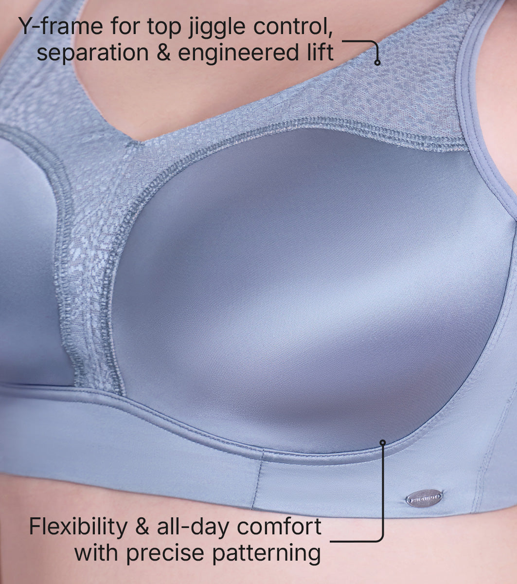 Smooth Satin Comfort T-Shirt Bra with Lace Mesh Insets