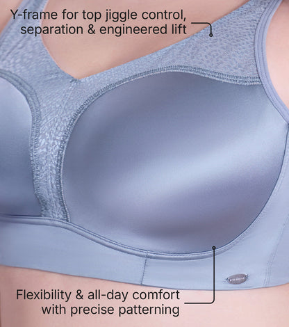 Smooth Satin Comfort T-Shirt Bra with Lace Mesh Insets