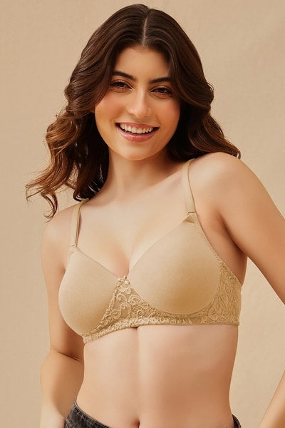 Padded Non-Wired Full Coverage Multiway T-shirt Bra in Purple/Dark Mauve