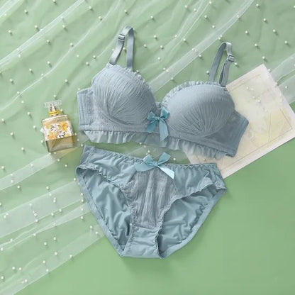 Ruched Frill Bra & Panty Set