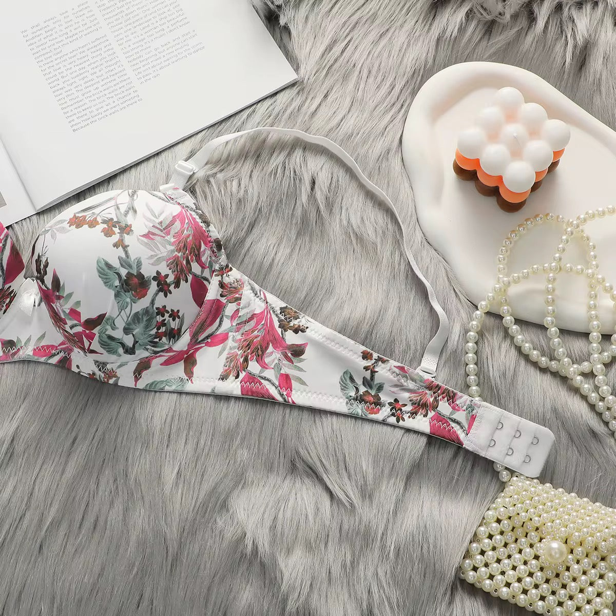 Tropical Bloom Floral Lingerie Set