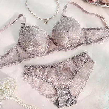 Lime Watch Elegant Lace Lingerie Set – Luxurious Floral Underwired Bra & Panty Set