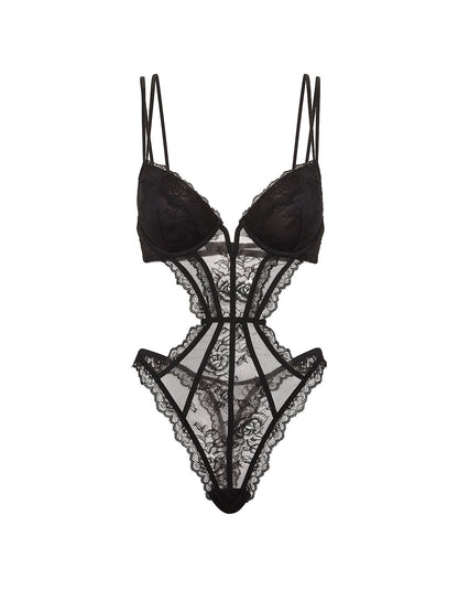 Midnight Romance Lace Babydoll & Panty Set