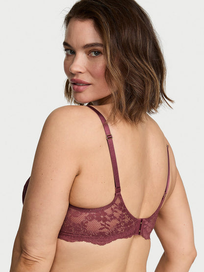 Elegant Eyelash Lace Plunge Bra